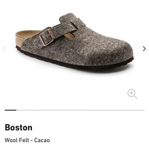 Gray/Brown Wool Felt Boston Clogs